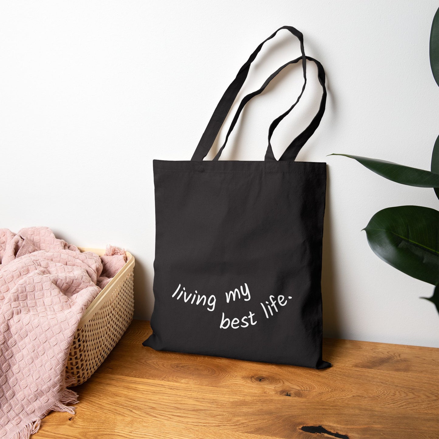 Living My Best Life Cotton Canvas Tote Bag