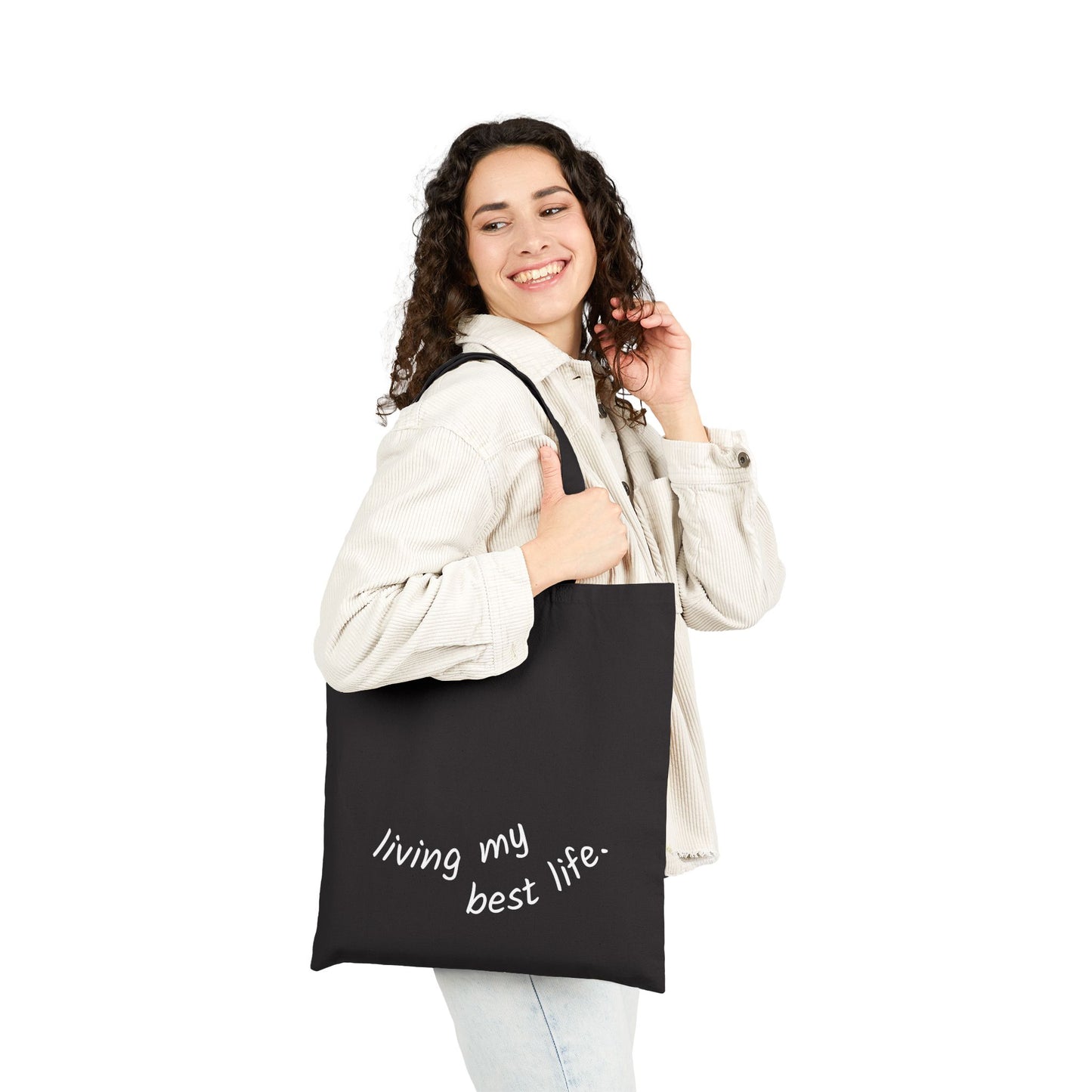 Living My Best Life Cotton Canvas Tote Bag