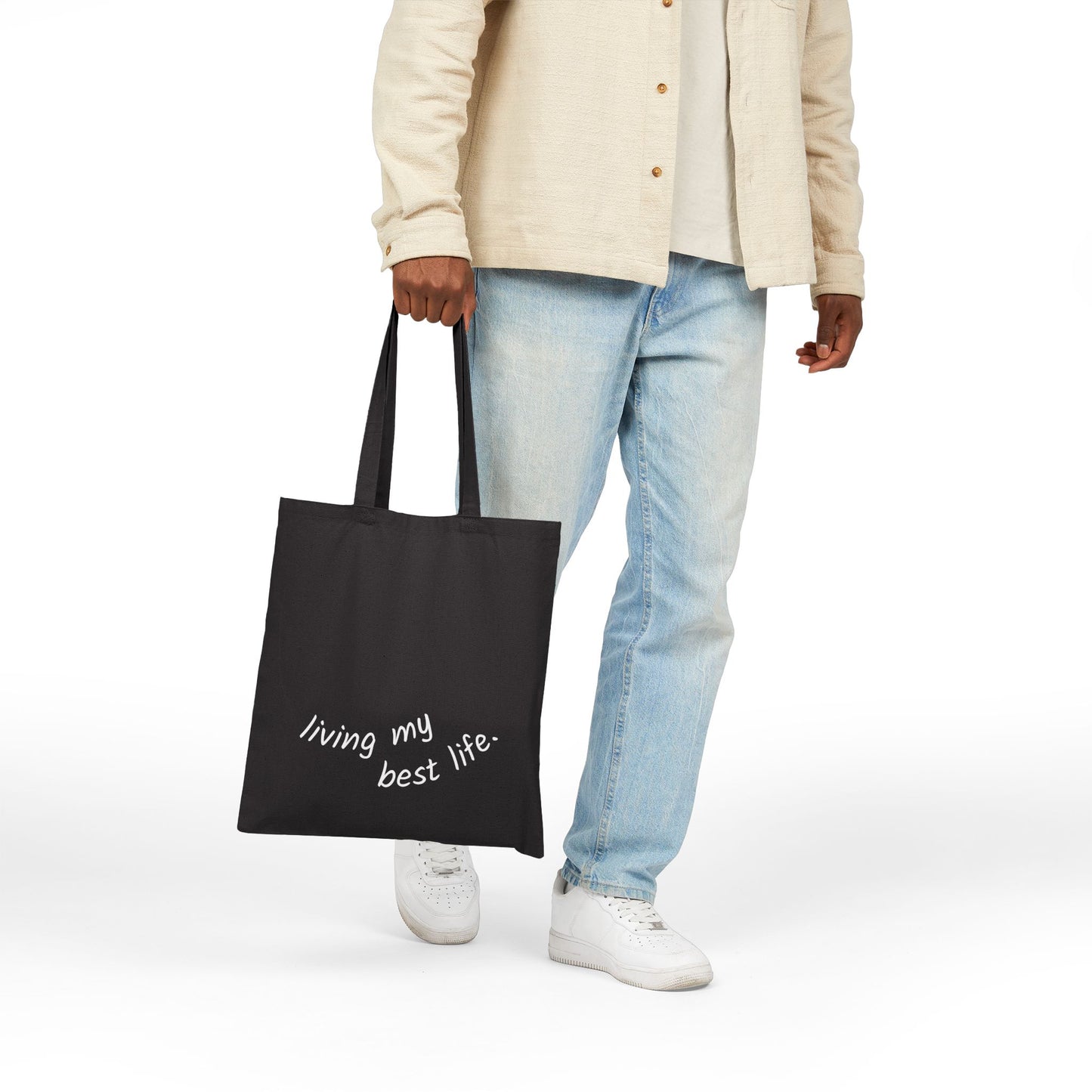 Living My Best Life Cotton Canvas Tote Bag