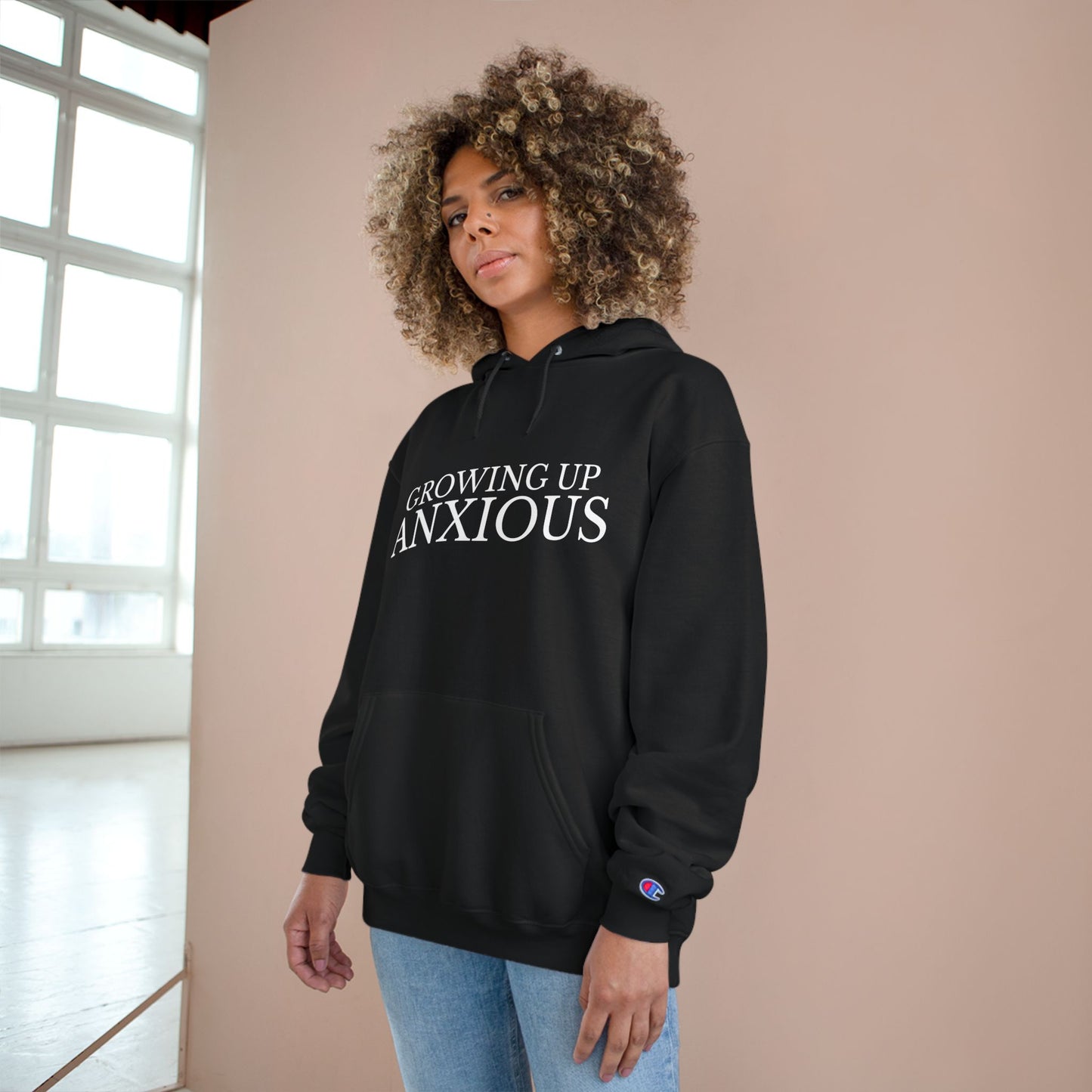 Growing Up Anxious Champion Hoodie