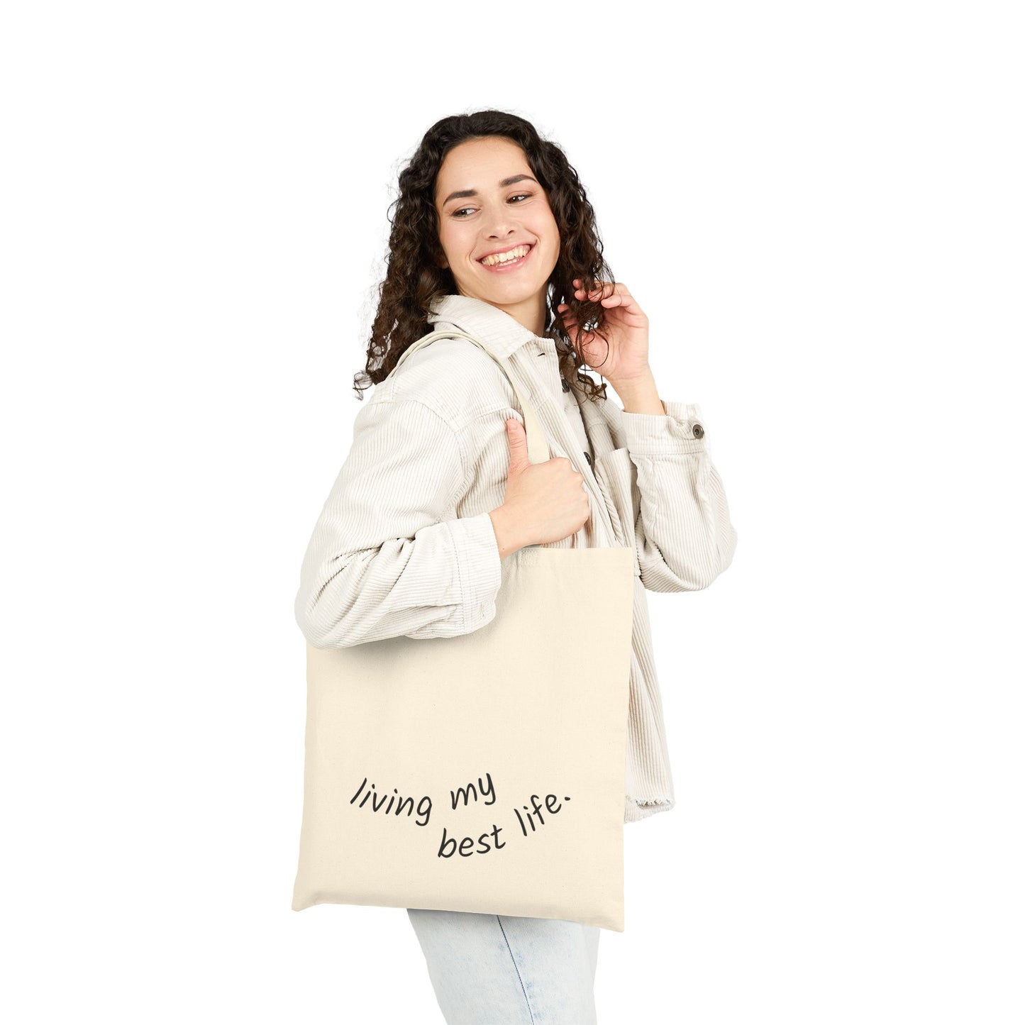 Living My Best Life Cotton Canvas Tote Bag