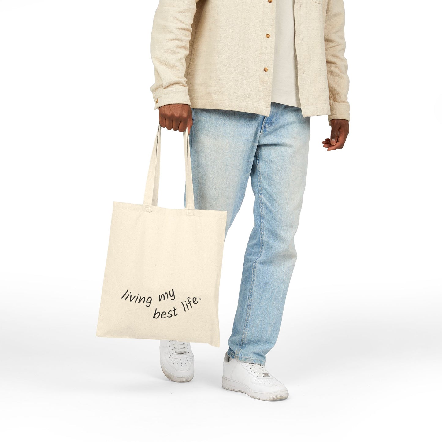 Living My Best Life Cotton Canvas Tote Bag