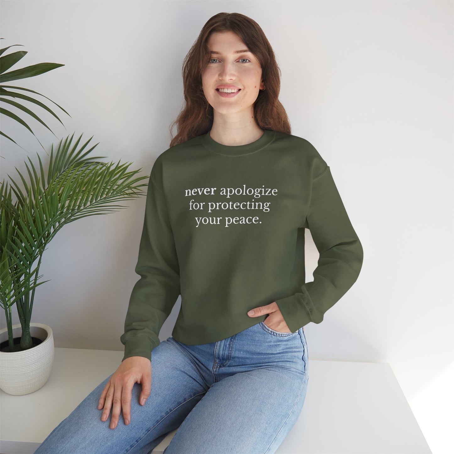 Never Apologize Unisex Crewneck Sweatshirt