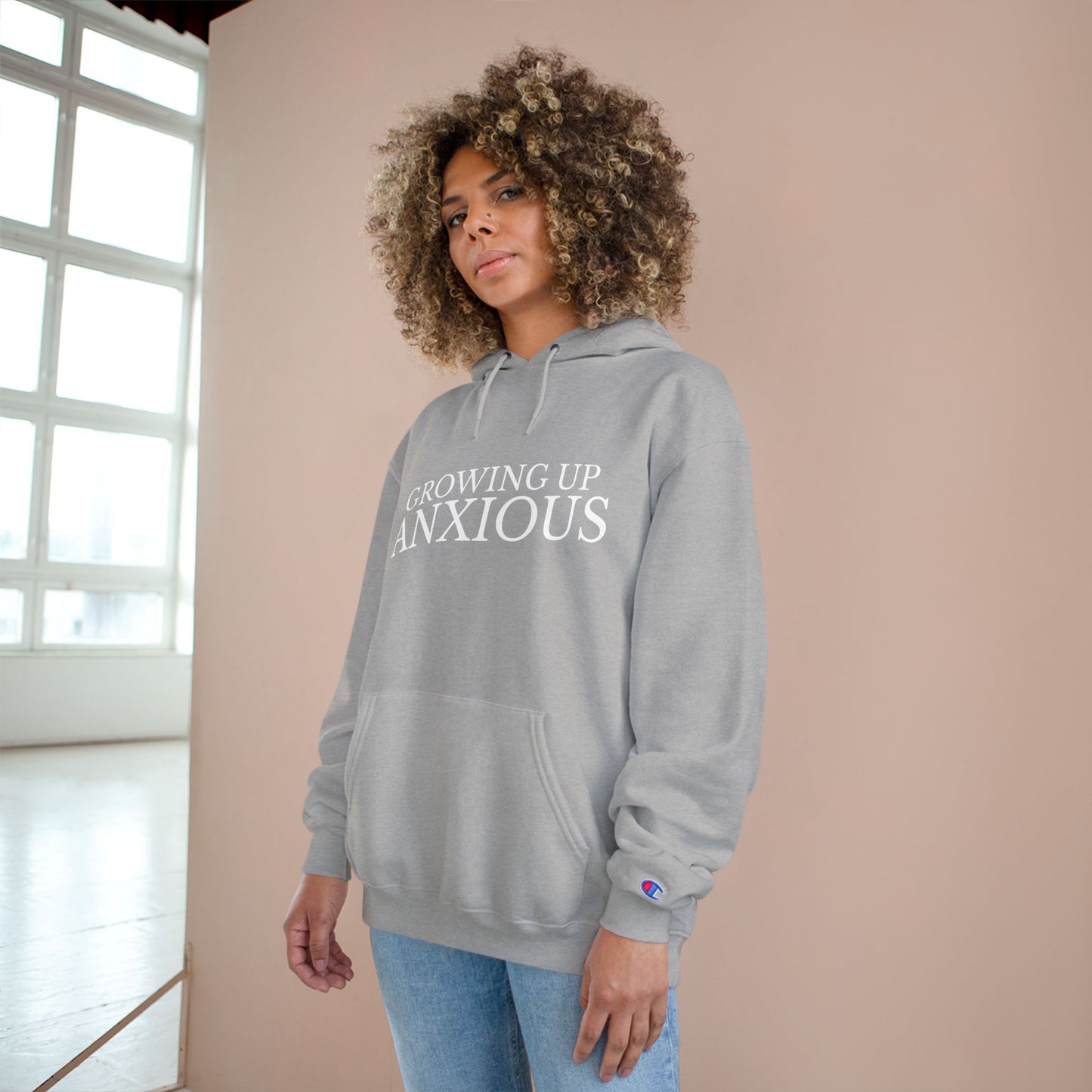 Growing Up Anxious Champion Hoodie