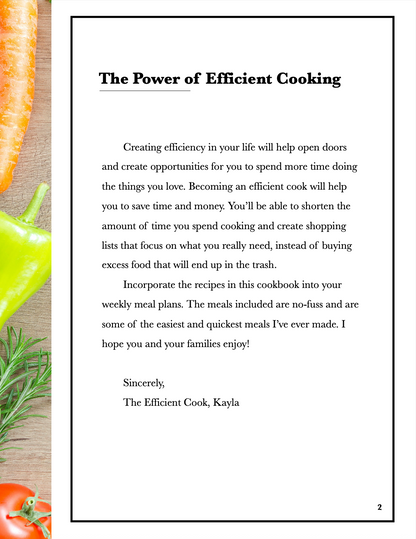 The Efficient Cook: e-Cookbook